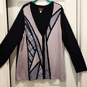 Bob Mackie Wearable Art abstract purple/gray abstract design 1x